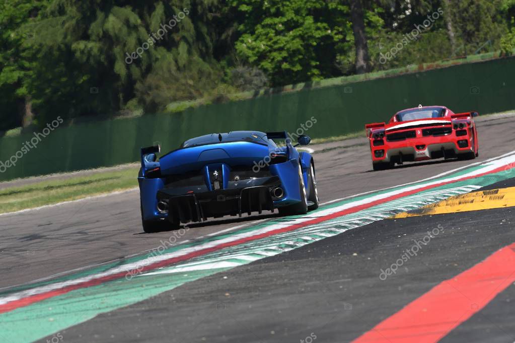 21 April 2018: Unknown run with Ferrari FXX-K during practice session at Motor Legend Festival 2018 at Imola Circuit in Italy.
