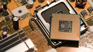 Cpu çip mikroişlemci Pc anakart üzerinde kapatın. Dönme Uhd Video, Nikon D500