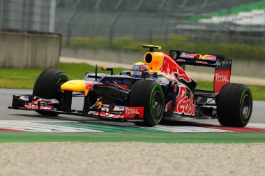 Mugello, İtalya Mayıs 2012: Mark Webber Red Bull F1 Racing Team devre Mugello İtalya eğitim oturumu sırasında.