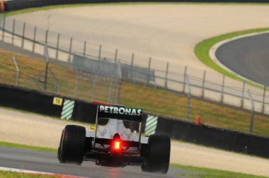 Mugello, İtalya - Mayıs 2012: Nico Rosberg Mercedes F1 Racing Team eğitim oturumunda devre Mugello İtalya.