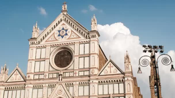 Time Lapse Basilica Holy Cross Basilica Santa Croce Florence Italy — Vídeo de stock