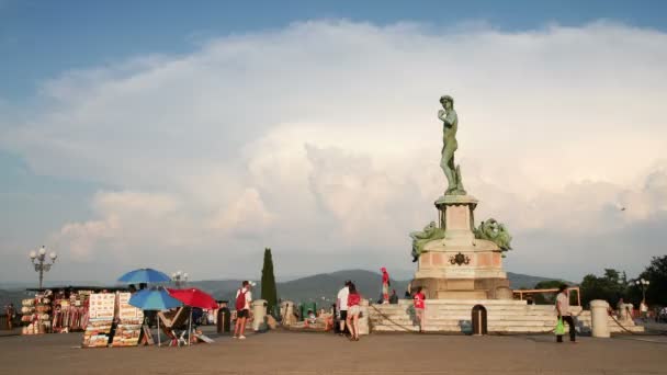 Talya Ağustos 2018 Piazzale Michelangelo Floransa David Zaman Atlamalı Uhd — Stok video
