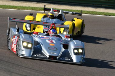 21 Nisan 2018: Audi R8 Lmp kazanan 24 saat le Mans Imola Motor efsane Festivali 2018 Imola Circuit İtalya Tarih sırasında bilinmeyen sürücü.