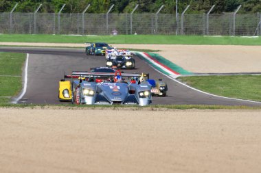 21 Nisan 2018: Audi R8 Lmp kazanan 24 saat le Mans Imola Motor efsane Festivali 2018 Imola Circuit İtalya Tarih sırasında bilinmeyen sürücü.