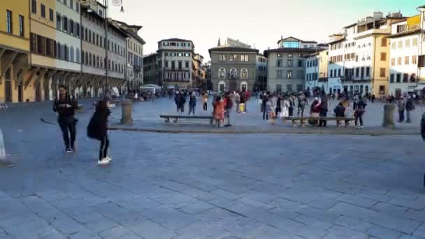 Eylül 2018 Hızlandırılmış Insan Basilica Square Kutsal Haçı Basilica Santa — Stok video
