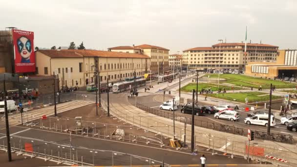 Florens Oktober 2018 Hiperlapse Trafik Florens Centrum Nära Tågstationen Italien — Stockvideo