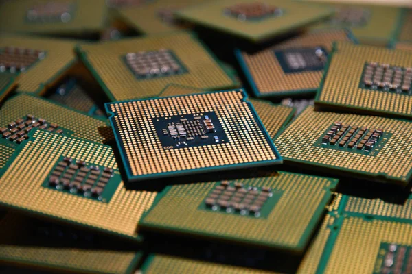 Antigos Processadores Chips Computador — Fotografia de Stock