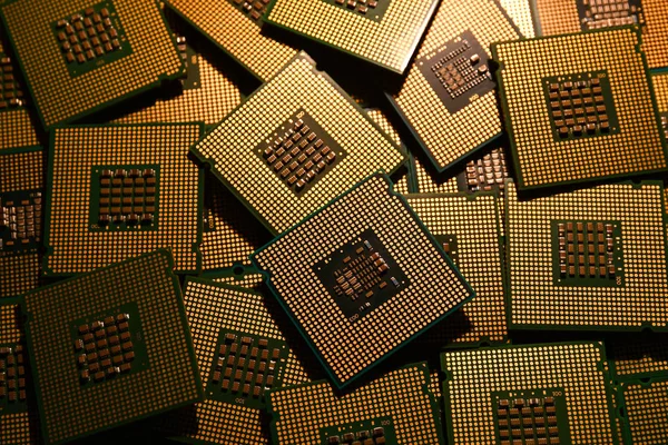 Old Computer Chip Processors — Stock Photo, Image