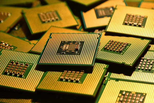 Antigos Processadores Chips Computador — Fotografia de Stock