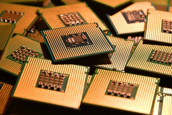 Oude Computer Chip Processors — Stockfoto