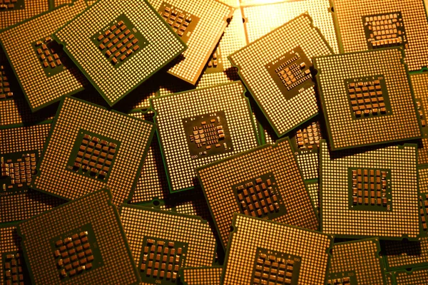 Oude Computer Chip Processors — Stockfoto