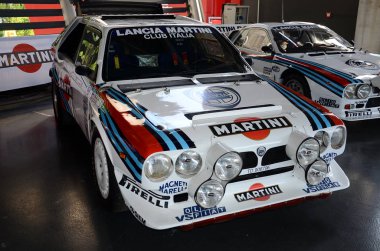 21 Nisan 2018: tarihi Lancia Delta S4 Gruppo B Motor efsane Festivali 2018 İtalya Imola pistinde sırasında maruz.