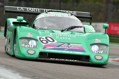 Imola klasik 26 Ekim 2018: Cheetah G606 Le Mans prototip 1989 Eric Rickenbacher tarafından alıştırma oturumu sırasında Imola Circuit, İtalya üzerinde tahrik..