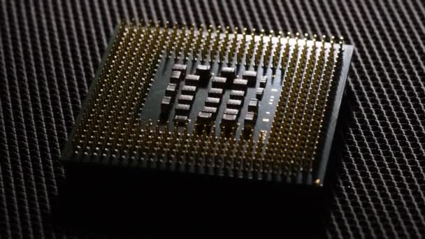 Detalhe Processador Chips Cpu Vídeo Uhd — Vídeo de Stock