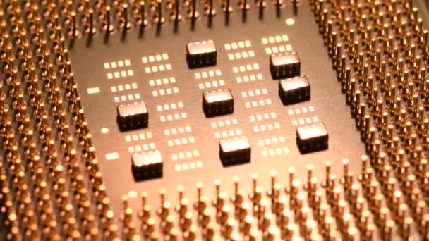 Detalhe Processador Chips Cpu Vídeo Uhd — Vídeo de Stock