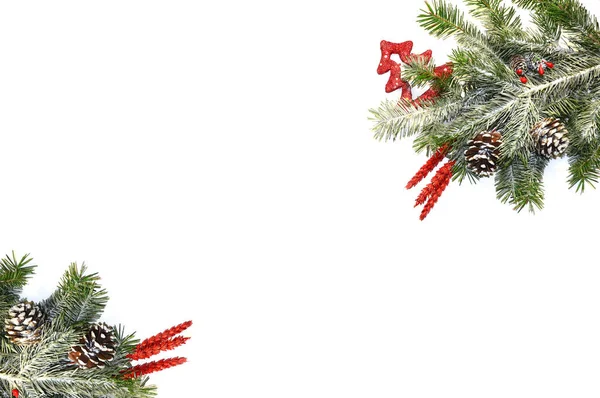 Sfondo Natalizio Con Abete Arredamento Bianco Sfondo Natale — Foto Stock