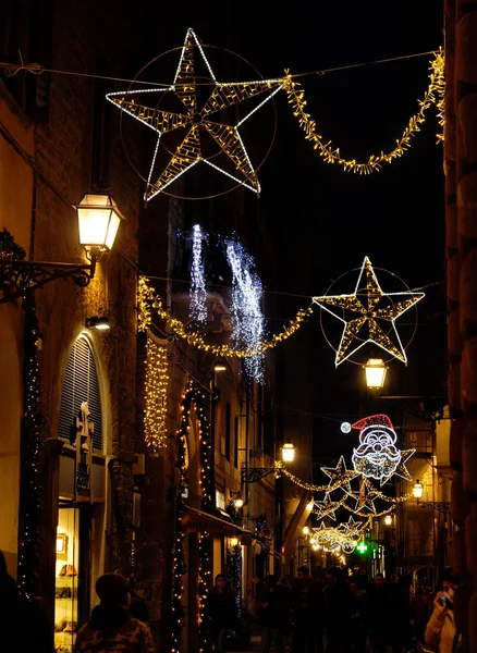 Firenze Novembre 2018 Luci Natale Decorazioni Nel Centro Firenze Immagine — Foto Stock