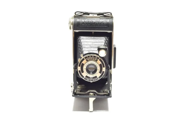 Florens December 2018 Gamla Vintage Kodak Kamera Isolerad Vit Bakgrund — Stockfoto