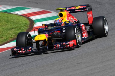Mugello, İtalya Mayıs 2012: Mark Webber Red Bull F1 Racing Team devre Mugello İtalya eğitim oturumu sırasında.