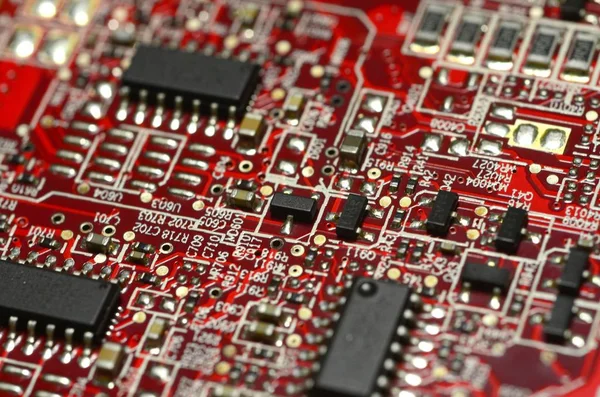 Detail Van Elektronische Componenten Videokaart Van Computer — Stockfoto