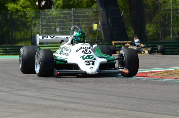 stock image 21 April 2018: D'Ansembourg, Christophe BE run with historic 1981 F1 car Williams FW07C during Motor Legend Festival 2018 at Imola Circuit in Italy.