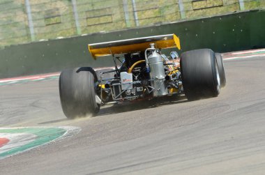 21 Nisan 2018: Ferrari, Bruno It çalışma tarihi F1 araba ile Motor efsane Festivali 2018 İtalya Imola pistinde sırasında 701 Stewart Mart.