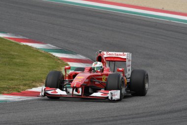 Mugello, bu Ekim 2017: Modern Ferrari Formula 1 Finali Mondiali Ferrari 2017 göstermek sırasında Giancarlo Fisichella, Andrea Bertolini ve Mugello devre, Davide Rigon tarafından tahrik. İtalya