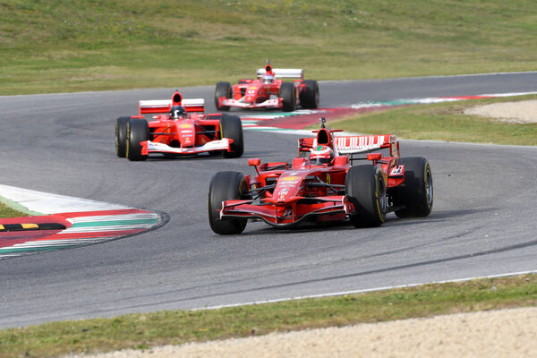 MUGELLO, IT, October 2017: Modern Era Ferrari F1 in action at Mugello Circuit in italy during Finali Mondiali Ferrari 2017. Italy.