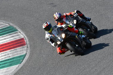 Mugello-Italya, 23 Mart: manuel Poggiali eylem sırasında Aprilia gün 2019 Italya 'da Mugello Circuit