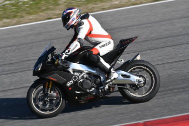 Mugello-Italya, 23 Mart: Mauro Sanchini sırasında eylem Aprilia gün 2019 Italya 'da Mugello Circuit
