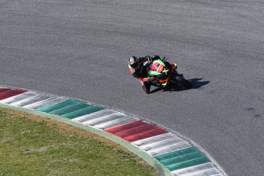 Mugello-Italya, 23 Mart: Max Biaggi sırasında eylem Aprilia gün 2019 Italya 'da Mugello Circuit