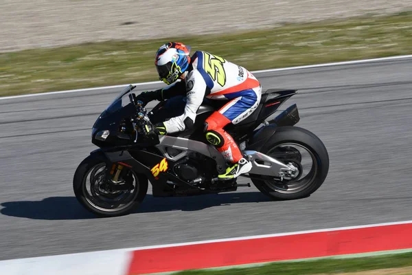 Mugello Italia Marzo Manuel Poggiali Acción Durante Los Días Aprilia —  Fotos de Stock