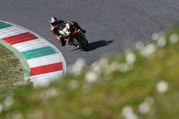 Mugello Italia Marzo Max Biaggi Acción Durante Los Días Aprilia — Foto de Stock