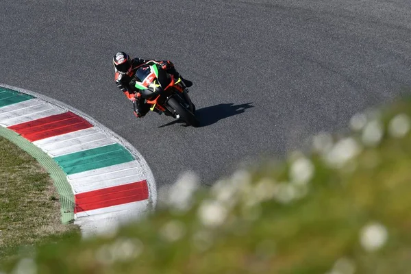 Mugello Itálie Březen Max Biaggi Akci Aprilia Dny 2019 Okruhu — Stock fotografie