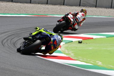 Mugello - İtalya, Haziran: İtalyan Yamaha Movistar takım binici Valentino Rossi 2018 Gp, İtalya, MotoGP tarihinde Haziran, 2018. İtalya