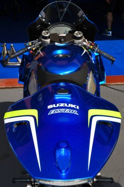 Mugello - İtalya, 1 Haziran: Suzuki Gsx-Rr 2018 Motogp'nin 2018 İtalya Gp'si pitlane'de.