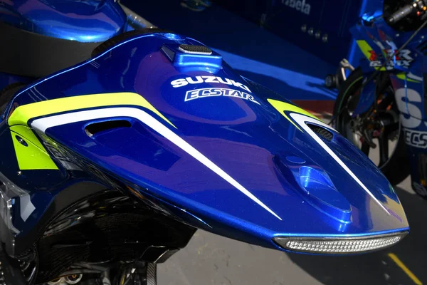 Mugello Itália Junho Detalhe Suzuki Gsx 2018 Motogp Suzuki Ecstar — Fotografia de Stock