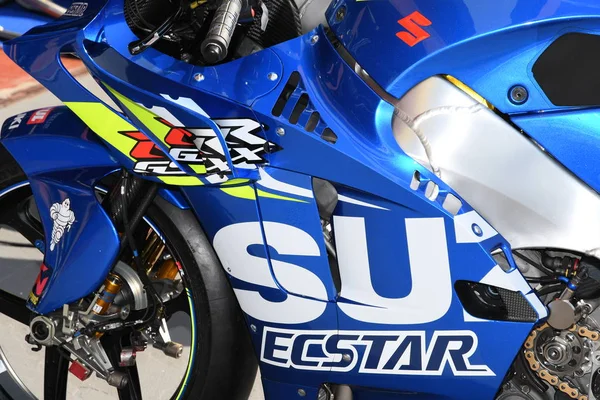 Mugello Italia Junio Detalle Suzuki Gsx 2018 Motogp Suzuki Ecstar — Foto de Stock