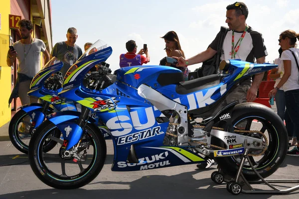 Mugello Itália Junho Detalhe Suzuki Gsx 2018 Motogp Suzuki Ecstar — Fotografia de Stock