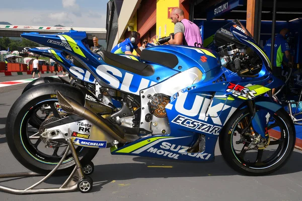 Mugello Itálie Června Detail Suzuki Gsx 2018 Motogp Týmu Suzuki — Stock fotografie