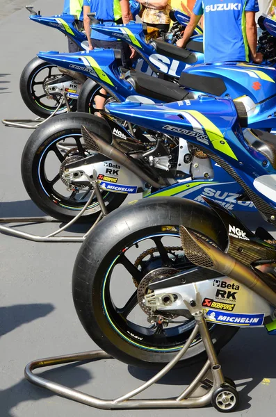 Mugello Italie Juin Détail Suzuki Gsx 2018 Motogp Suzuki Ecstar — Photo