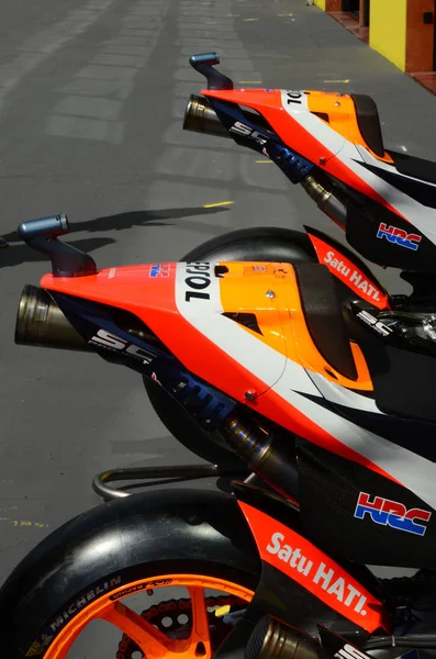 Mugello Olaszország Június Honda Rc213V 2018 Repsol Honda Csapata Pit — Stock Fotó