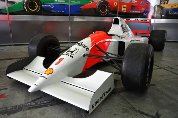 Imola Kwietnia 2019 Historyczny 1992 Mclaren Mp4 Ayrton Senna Gerhard — Zdjęcie stockowe