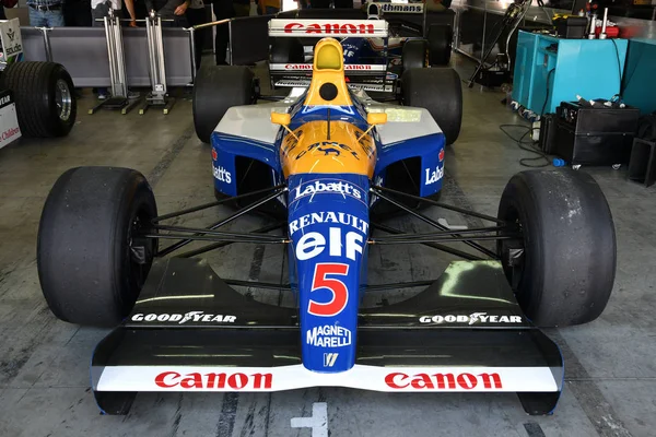 Imola Abril 2019 Histórico 1992 Williams Fw14B Riccardo Patrese Nigel — Fotografia de Stock