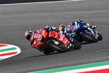 Mugello - İtalya, 31 Mayıs 2019: İtalyan Ducati Takımı binicisi Andrea Dovizioso Mayıs 2019'da İtalya'da Motogp'nin İtalya Gp'sinde 2019 Gp'de