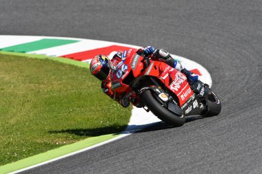 Mugello - İtalya, 31 Mayıs 2019: İtalyan Ducati Takımı binicisi Andrea Dovizioso Mayıs 2019'da İtalya'da Motogp'nin İtalya Gp'sinde 2019 Gp'de