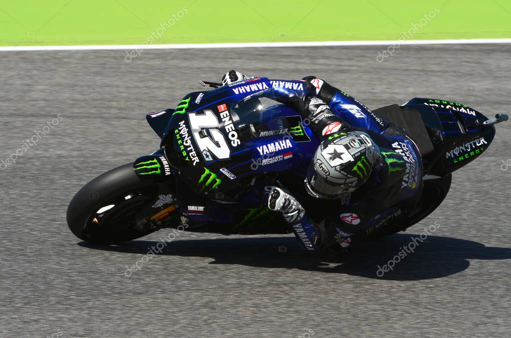 Mugello - Italy, 31 May: spanish Yamaha Movistar Team rider Maverick Vinales in action at 2019 GP of Italy of MotoGP on May 2019 in Italy