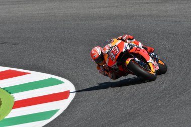 Mugello - İtalya, 1 Haziran: İspanyol Honda Repsol Takım binici Marc Marquez eylem 2019 Haziran 2019 İtalya'da Motogp İtalya Gp