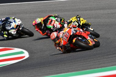 Mugello - İtalya, 1 Haziran: İspanyol Honda Repsol Takım binici Marc Marquez eylem 2019 Haziran 2019 İtalya'da Motogp İtalya Gp