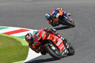 Mugello - İtalya, 1 Haziran: İtalyan Ducati Takımı binicisi Danilo Petrucci Haziran 2019'da İtalya'da Motogp'nin İtalya Gp'sinde 2019'da